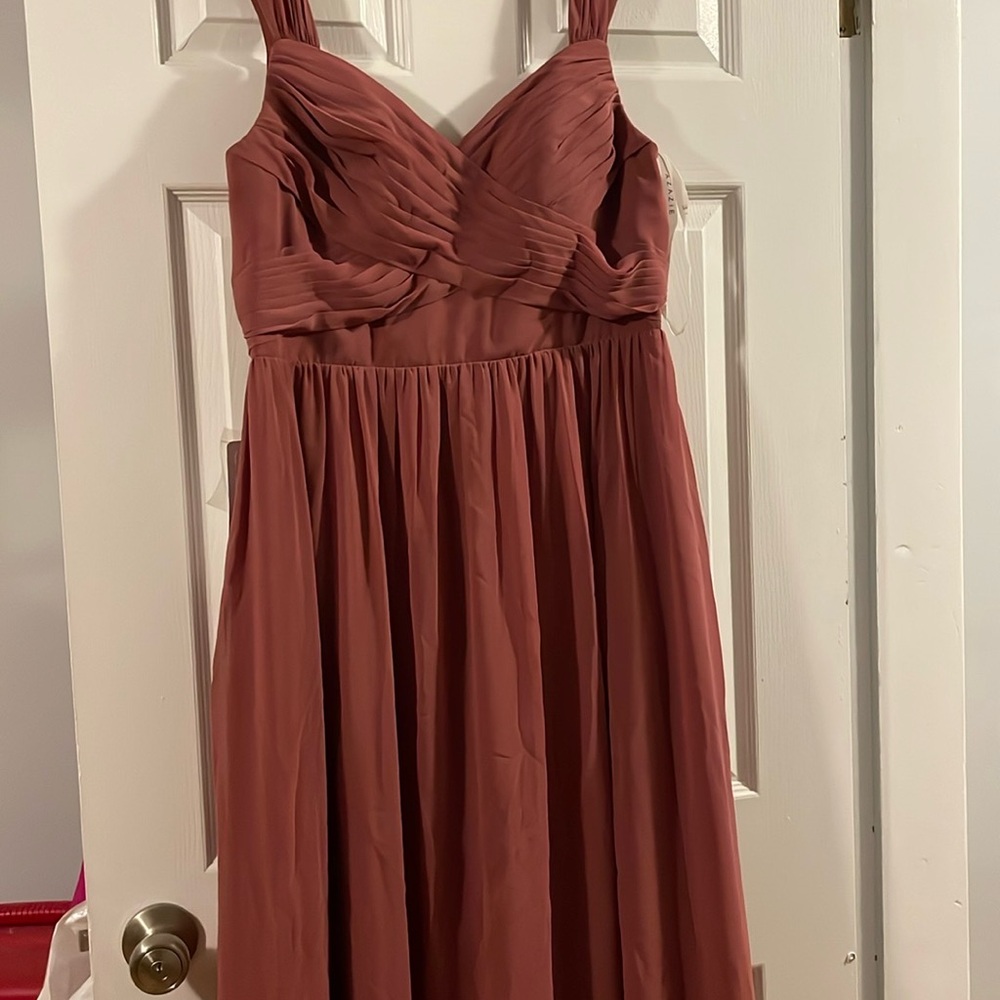 Azazie Desert Rose Sweetheart bridesmaid dress